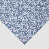 Moroccan Blue Grey Casbah Damask Tissuepapier (Detail)