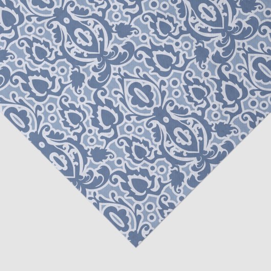 Moroccan Blue Grey Casbah Damask Tissuepapier (Detail)