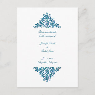 Moroccan Blue Save the Date Briefkaart