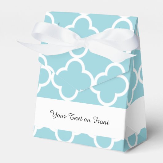 Moroccan Blue White Quatrefoil Pattern Bedankdoosjes (Voorkant Zijde)