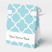 Moroccan Blue White Quatrefoil Pattern Bedankdoosjes (Achterkant)