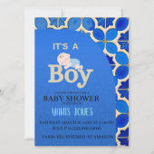 Moroccan boy baby shower Invitation Kaart (Voorkant)