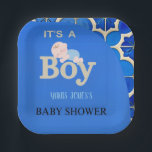 Moroccan Boy Baby Shower  Papieren Bordje<br><div class="desc">Celebrate the arrival of your baby boy with this elegant Moroccan-inspired baby shower invitation. Featuring rich blue tones and traditional zellige tile patterns,  it’s perfect for a stylish and cultural “It’s a Boy” celebration.</div>