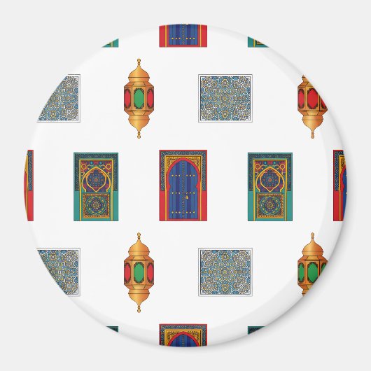 Moroccan Doors and Lanterns Mosaic  Magneet (Voorkant)