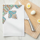 Moroccan Embroidery Star Theedoek (Quarter Fold)