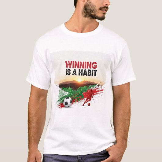 Moroccan Flag Motivation & Champion Mindset Design T-shirt (Voorkant)
