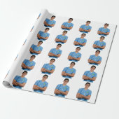 Moroccan Football Player Stickers Cadeaupapier (Uitgerold)