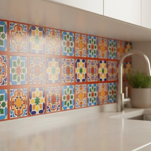 Moroccan Geometric Ceramic Tile Decor Tegeltje
