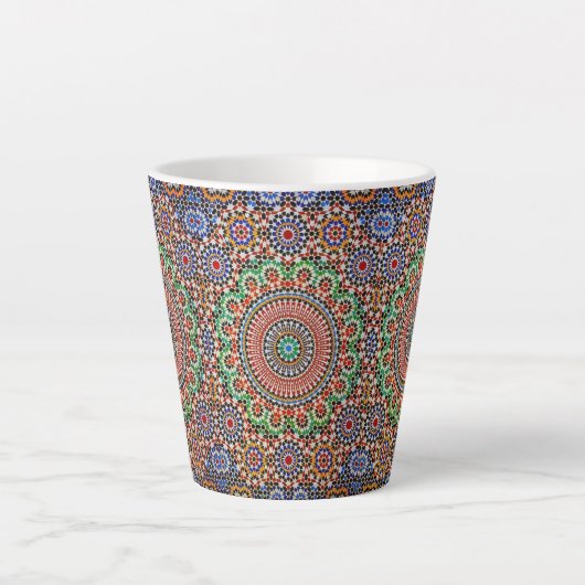 Moroccan Geometric Pattern  Latte Mok (Voorkant)
