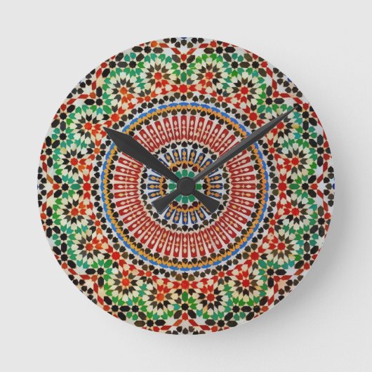 Moroccan Geometric Pattern  Ronde Klok (Voorkant)