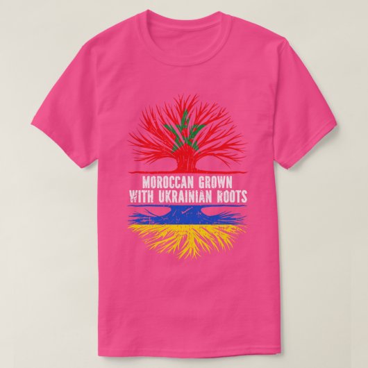 Moroccan Grown with Ukrainian Roots Flag T-shirt (Design voorkant)