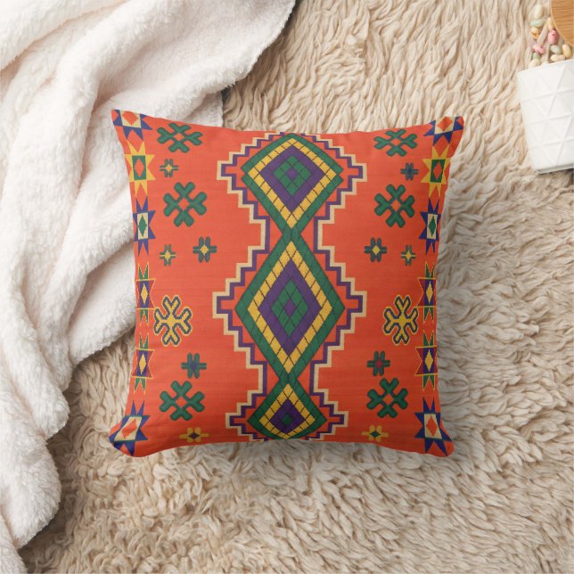 Moroccan Harmony in Orange Throw Pillow Kussen (Deken)