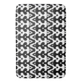 Moroccan Ikat Damask Pattern, Black and White Badmat (Voorkant Verticaal)