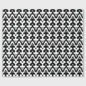 Moroccan Ikat Damask Pattern, Black and White Cadeaupapier (Vlak)