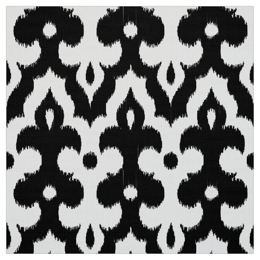 Moroccan Ikat Damask Pattern, Black and White Stof (Swatch)