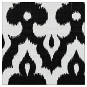 Moroccan Ikat Damask Pattern, Black and White Stof (Close Up)