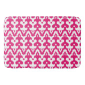 Moroccan Ikat Damask Pattern, Fuchsia Pink & White Badmat (Voorkant)