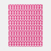 Moroccan Ikat Damask Pattern, Fuchsia Pink & White Fleece Deken (Voorkant)