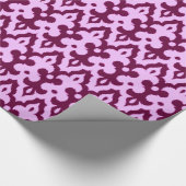 Moroccan Ikat Damask Pattern, Plum en Orchid Cadeaupapier (Hoek)