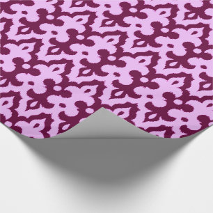 Moroccan Ikat Damask Pattern, Plum en Orchid Cadeaupapier