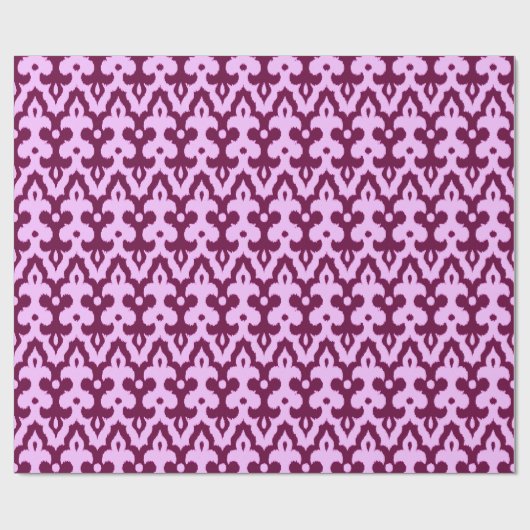 Moroccan Ikat Damask Pattern, Plum en Orchid Cadeaupapier (Vlak)