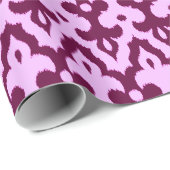 Moroccan Ikat Damask Pattern, Plum en Orchid Cadeaupapier (Rol Hoek)