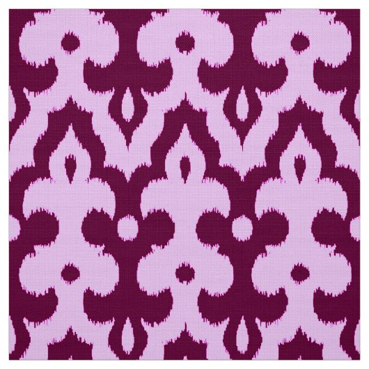 Moroccan Ikat Damask Pattern, Plum en Orchid Stof (Swatch)