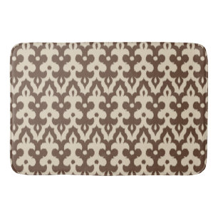 Moroccan Ikat Damask Pattern, Taupe en Beige Badmat