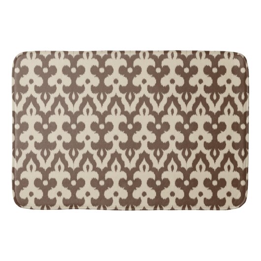 Moroccan Ikat Damask Pattern, Taupe en Beige Badmat (Voorkant)