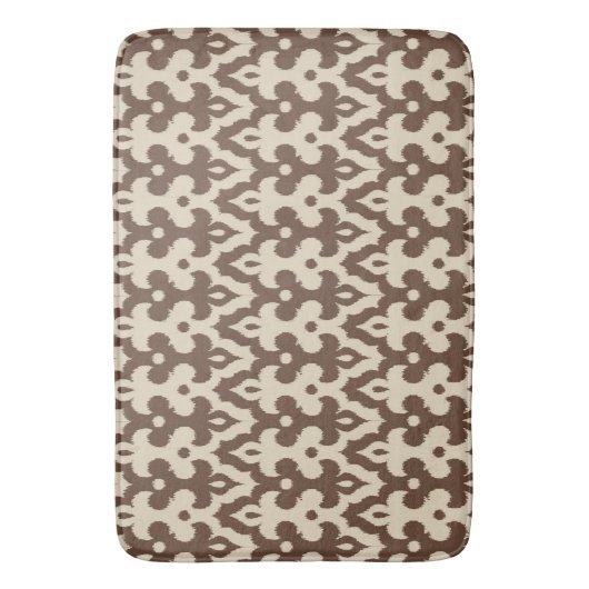 Moroccan Ikat Damask Pattern, Taupe en Beige Badmat (Voorkant Verticaal)