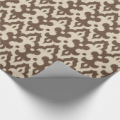 Moroccan Ikat Damask Pattern, Taupe en Beige Cadeaupapier (Hoek)