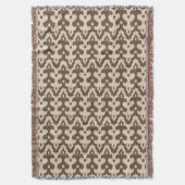 Moroccan Ikat Damask Pattern, Taupe en Beige Deken (Voorkant Verticaal)
