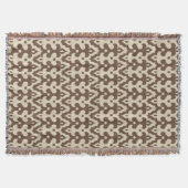 Moroccan Ikat Damask Pattern, Taupe en Beige Deken (Voorkant)