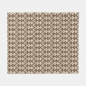 Moroccan Ikat Damask Pattern, Taupe en Beige Fleece Deken (Voorkant (Horizontaal))