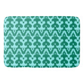 Moroccan Ikat Damask Pattern, Turquoise en Aqua Badmat (Voorkant)