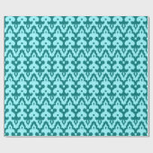 Moroccan Ikat Damask Pattern, Turquoise en Aqua Cadeaupapier (Vlak)