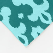 Moroccan Ikat Damask Pattern, Turquoise en Aqua Fleece Deken (Hoek)