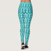 Moroccan Ikat Damask Pattern, Turquoise en Aqua Leggings (Achterkant)