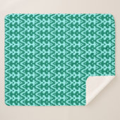 Moroccan Ikat Damask Pattern, Turquoise en Aqua Sherpa Deken (Voorkant (horizontaal))
