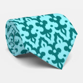 Moroccan Ikat Damask Pattern, Turquoise en Aqua Stropdas (Opgerold)