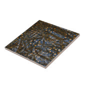 Moroccan Indigo and Gold Mandala Pattern Accent Tegeltje (Zijkant)