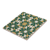 Moroccan Islamic Teal Gold Geometric Seamless Patt Tegeltje (Zijkant)