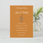 Moroccan Lantern Wedding Invitation Boho Kaart (Staand voorkant)