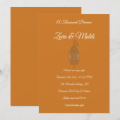 Moroccan Lantern Wedding Invitation Boho Kaart (Voorkant / Achterkant)