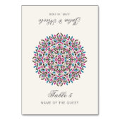 Moroccan Lattice Geo Mandala Wedding Place Card Kaart (Voorkant)