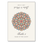 Moroccan Lattice Geo Mandala Wedding Place Card Kaart (Voorkant)