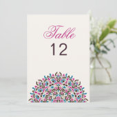 Moroccan Lattice Geo Mandala Wedding Table Number Kaart (Staand voorkant)