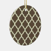 Moroccan Lattice Pattern brown & white Keramisch Ornament (Rechts)