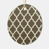 Moroccan Lattice Pattern brown & white Keramisch Ornament (Links)