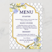 Moroccan Lemon Wedding Menu (Voorkant)